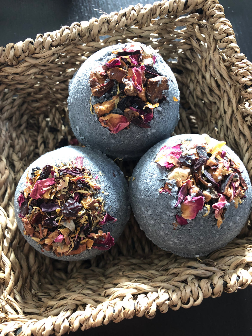 Charcoal Hibiscus Crystal Bomb
